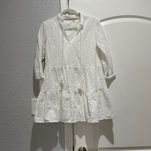 Harper Wren White Eyelet Lace Mini Dress